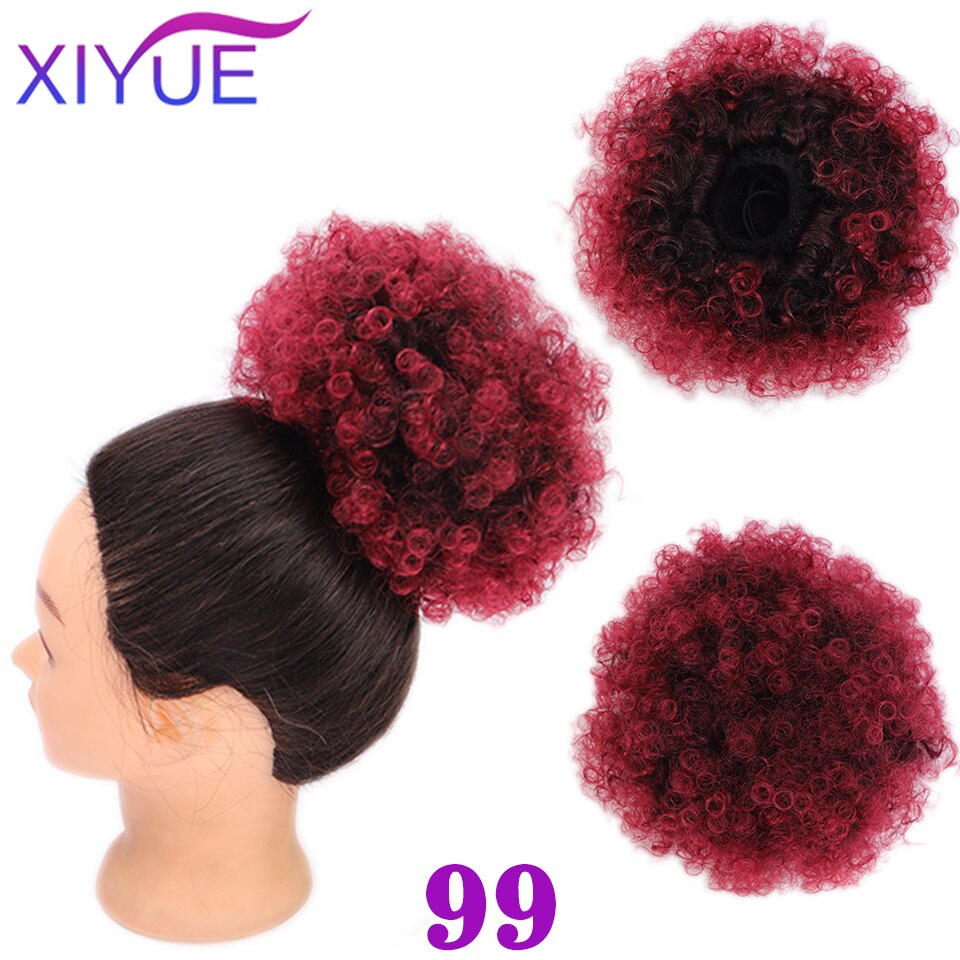 Frange synthétique Afro courte crépue bouclée avec cordon de serrage, Chignon Afro court, queue de cheval crépue bouclée avec frange, Extension capillaire: FB12-99