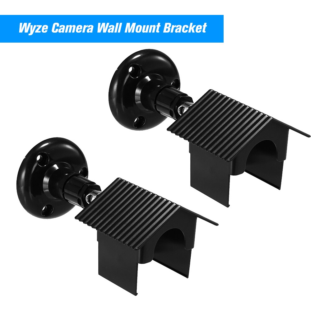 Wyze Camera Wall Mount Bracket Mount with Weather Proof Cover Case for WyzeCam and iSmartAlarm Spot Camera Anti-Sun Protection: Black 2PCS