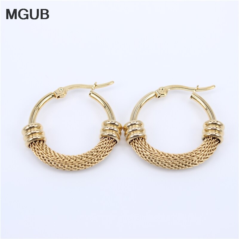 Boucles d'oreilles en forme de grand cerceau de couleur or 28MM-63MM, bijoux en acier inoxydable, Style cercles, tendance, pour femmes