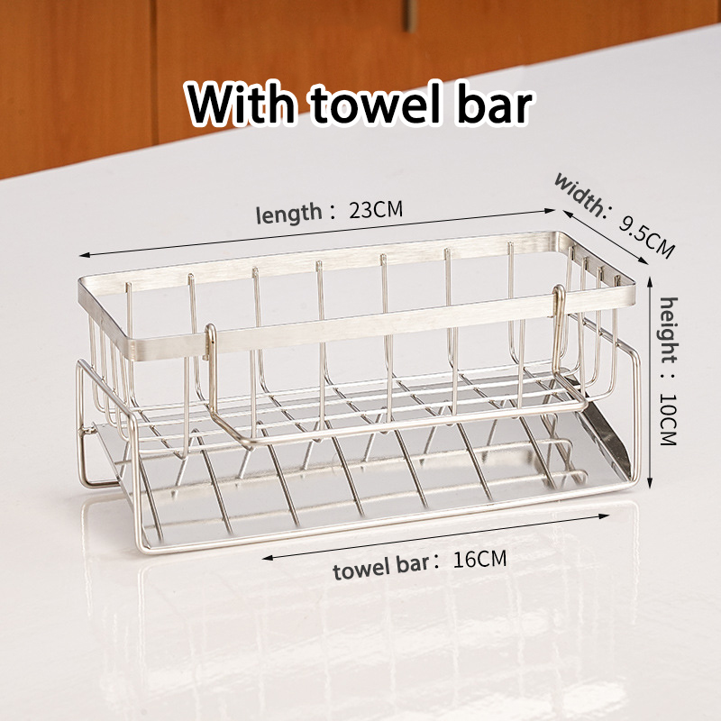 Estante de almacenamiento de Herramientas de limpieza de fregadero, escurridor multifuncional de cocina para esponja limpiadora, organizador, colgador de trapo: Rosa