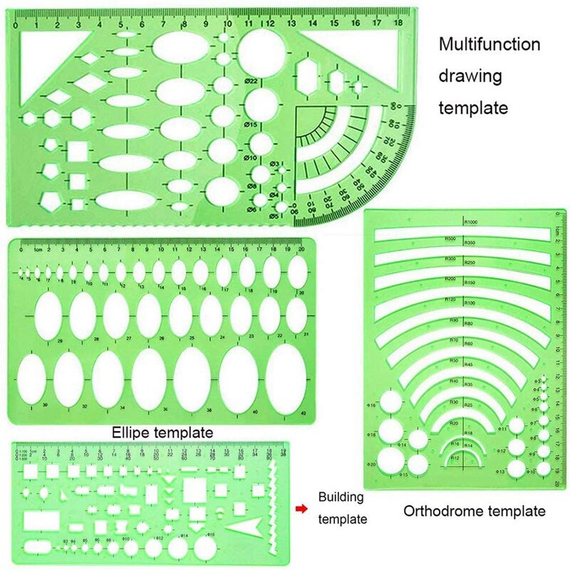 Geometric Drawings Templates Draft Rulers Curve Drawing Ruler for Drawing Engineering Drafting Building School Office