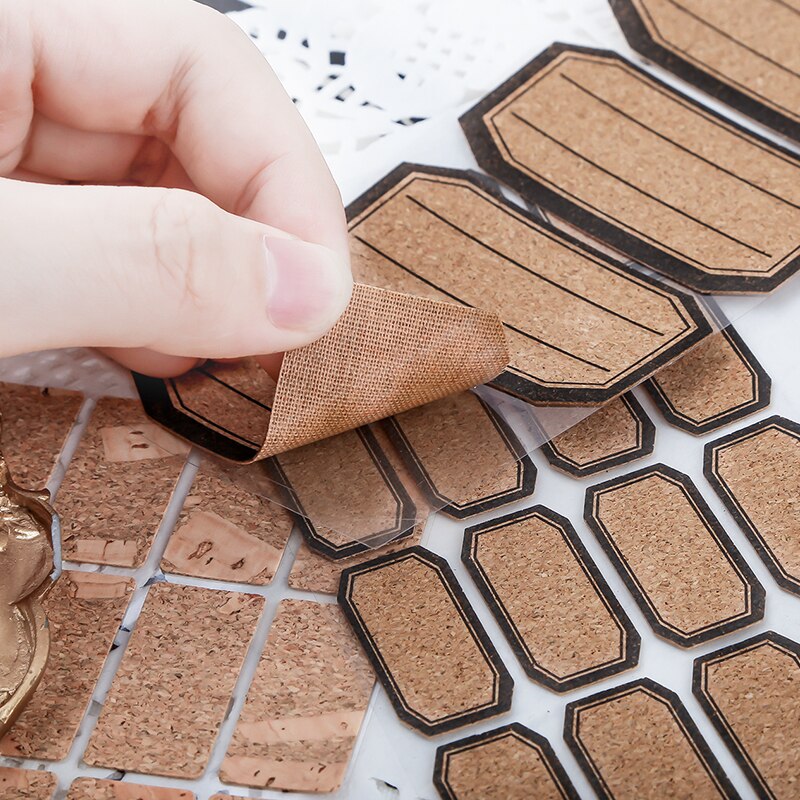 24/48 stuks handgemaakte houten etiketten, stickers, verpakkingsetiketten, afsluitlabels, keukenpotten, bekers, decoratieve labels, planner, album, zelfklevende sticker