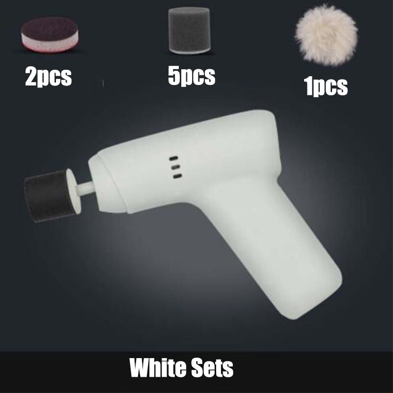 Car Mini Electric Wireless Charging Polishing Scratch Removal Repair Waxing Machine Cleaning Tools: white