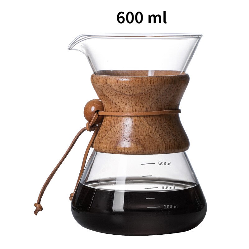 400ML/600ML Handmade Coffee Pot Coffee Maker Coffee Pot Espresso Coffee Machine with Stainless Steel V60 Filter Pot: 600ML