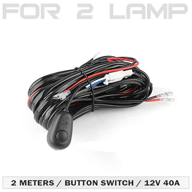 Universal Car Led Light Bar Wire Harness Switch 2M 12v 24v 40A Relay Loom Cable Kit Fuse for Auto Driving Offroad Led Work Lamp: No18 1V2 Wire