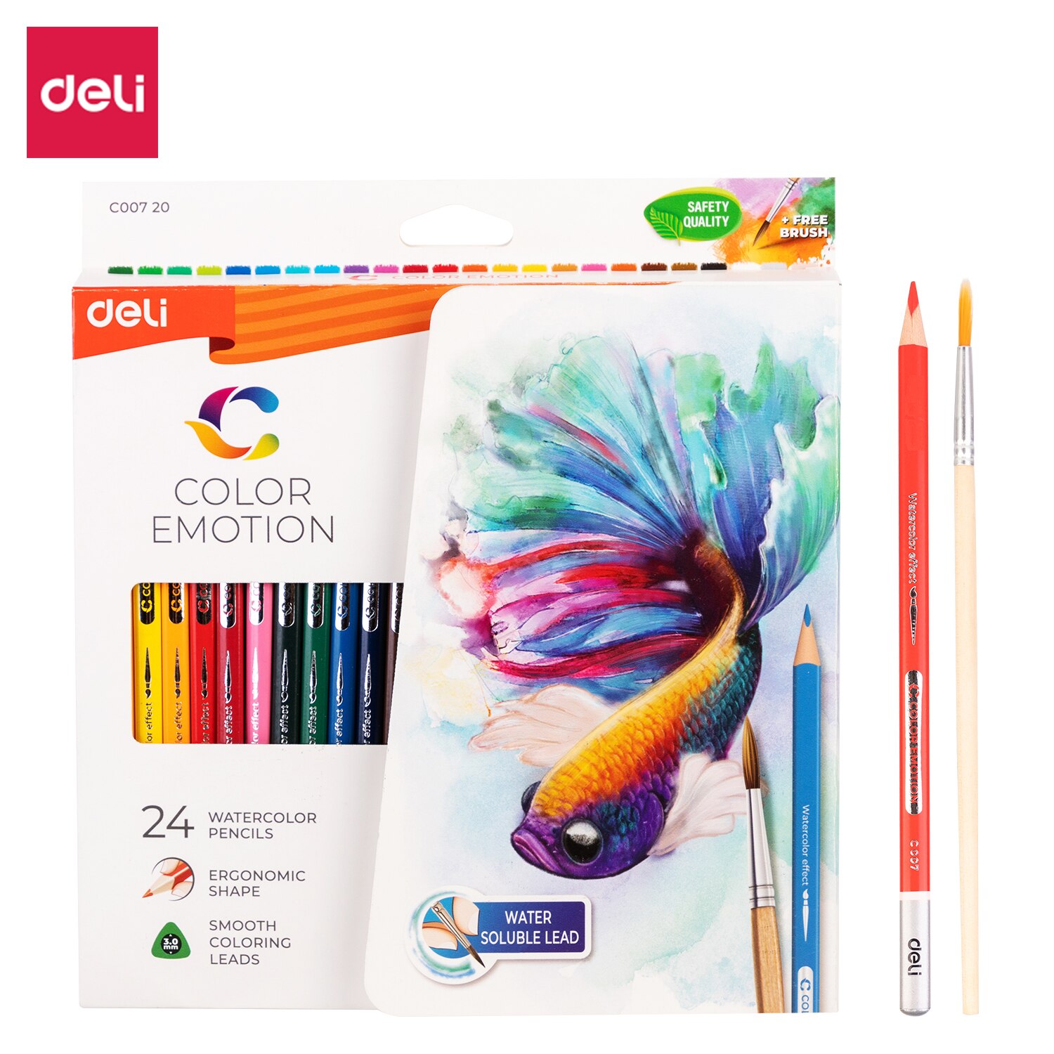 Deli Watercolor Pencils 12/24/36 Colors Drawing Pen Art Set Children Kids Painting Sketching school office supplies