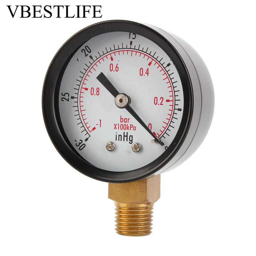 Manómetro manómetro de vacío de utilidad seca manometro acero 1/4 "NPT Mount-30HG inferior/0PSI