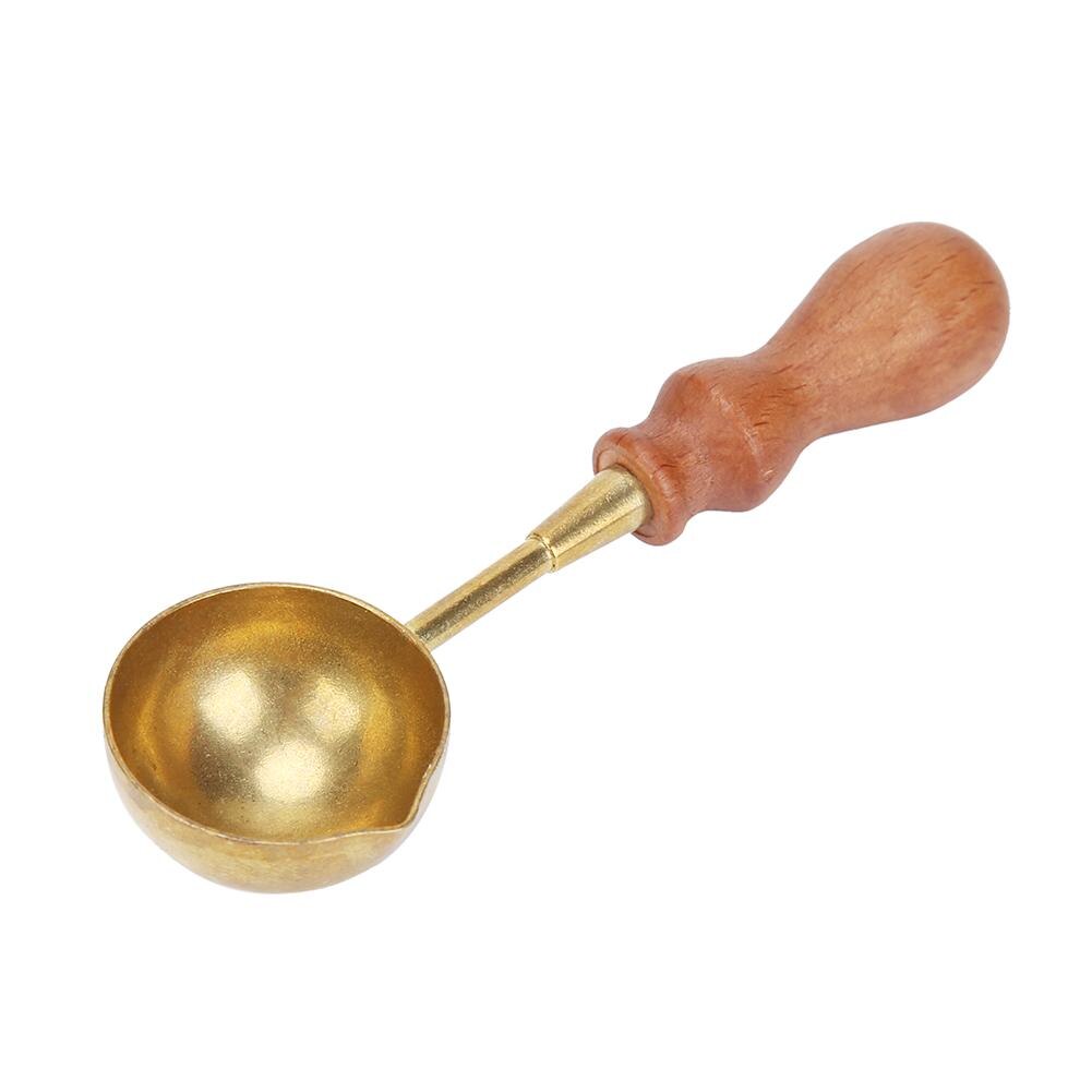 Retro Brand Verf Metalen Lakzegel Postzegels Houten Handvat Planten Patroon Diy Trouwkaarten Decoratie Verjaardag Kaart Seal Stempel: Spoon C