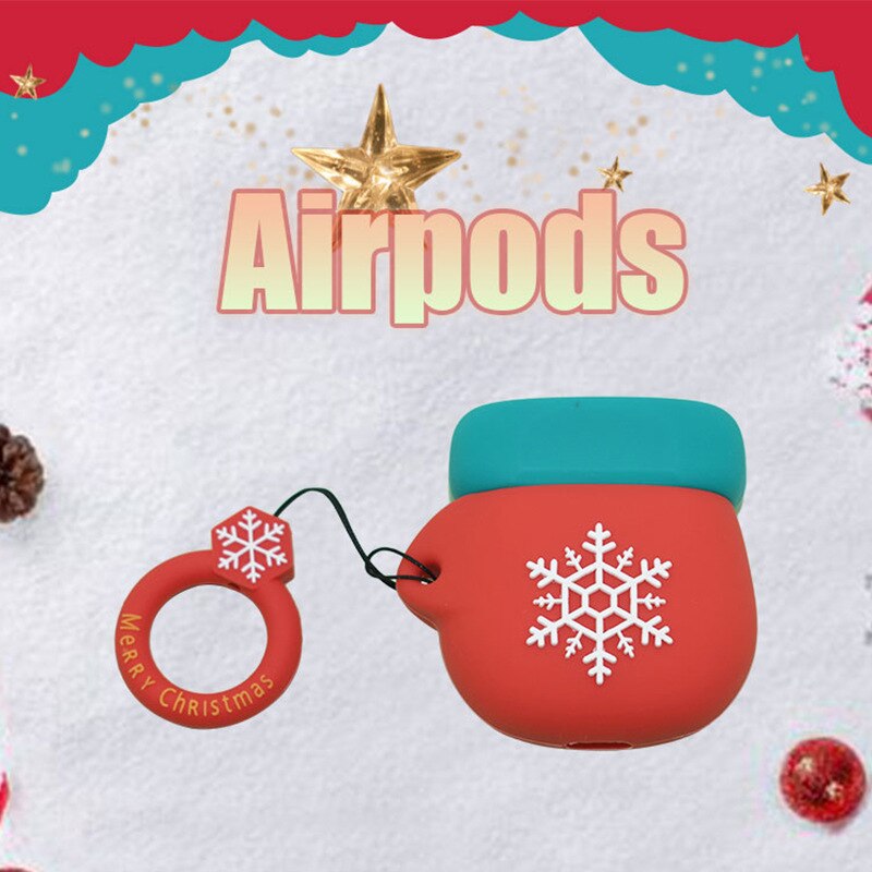 Kerst headset beschermende cover voor airpods1/2 beschermhoes cartoon headset beschermhoes: gloves