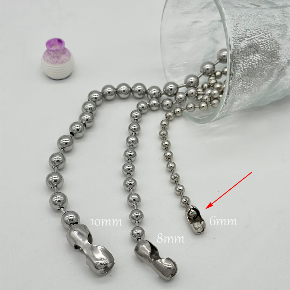 6/8/10mm Stainless Steel Ball Chain Layering Necklace for Women Men Oversize Chunky Chain Choker Grunge Aesthetic Y2K Necklace: 40cm / Light Yellow Gold Color