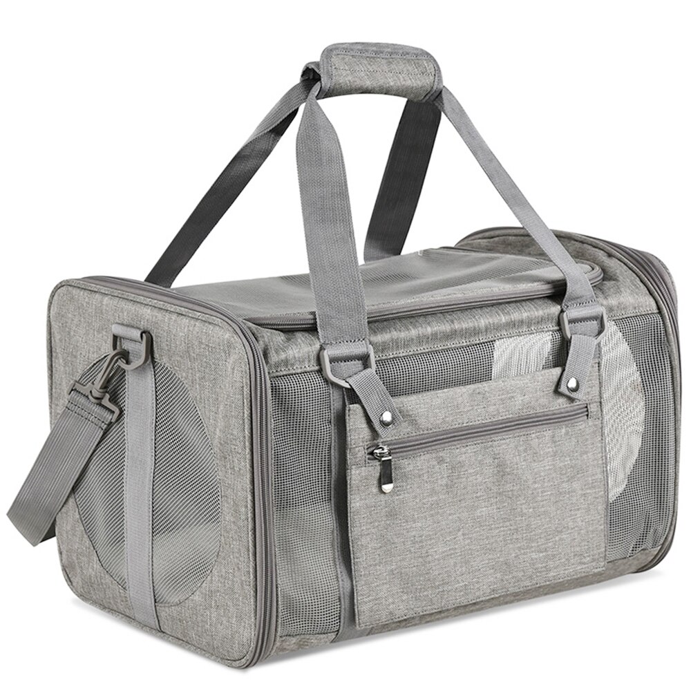Draagbare Kat Zak Outdoor Reizen Opvouwbare Pet Carrier Koffer Voor Katten Crossbody Tas Vervoer Ademende Kat Draagtas: Gray / 43x28x28cm