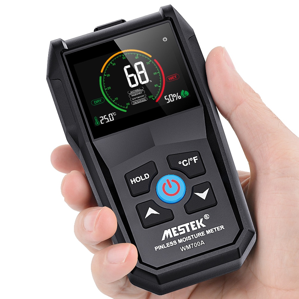 Mestek Hout Vochtmeter Milieu Temperatuur Vochtigheid Detectie Zacht Hout Hard Hout Gipsplaten Metselwerk Vocht Detector