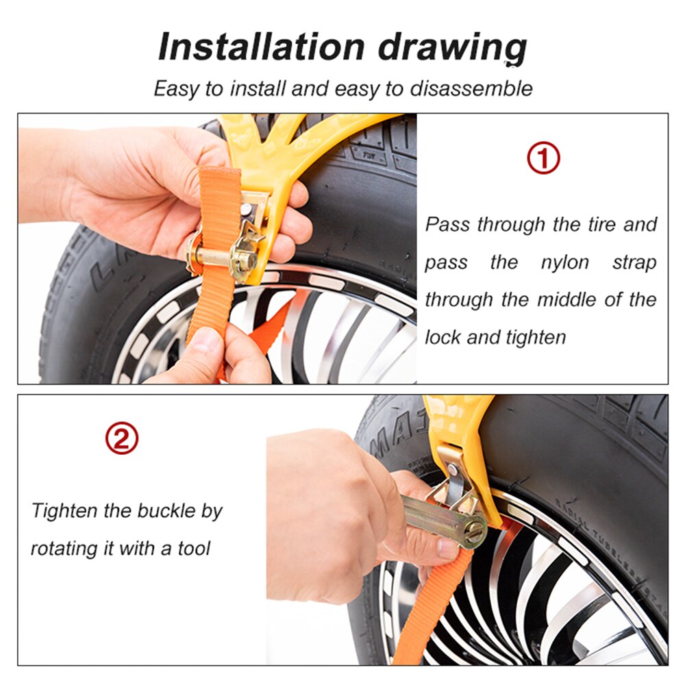 10pc Snow Chain SUV Universal Mud Snow Tire Chain Emergency Relief Ice Breaking Thick TPU Not Hurt Tires Snow Chains for Cars