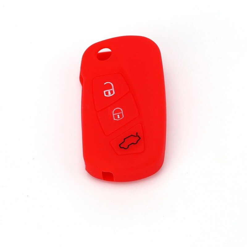 3 Buttons Silicone Car Key Case for Ford KA MK2 Aftermarket Folding Keychain Holder Remote Control Fob Protector Cover