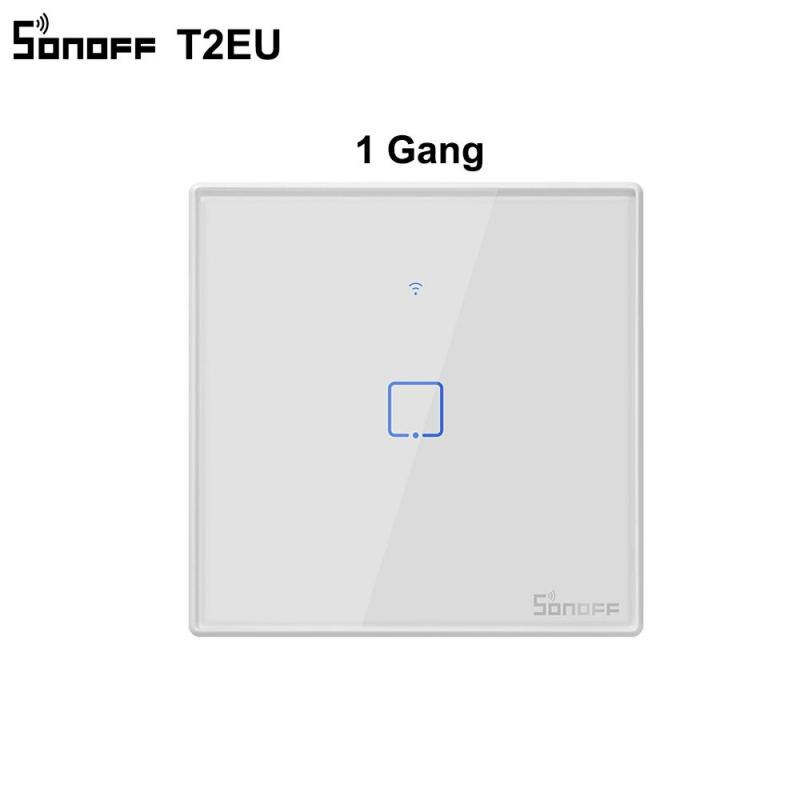 Sonoff-interruptor inteligente de parede t2 us/uk/eu tx, wi-fi, touch, 433 rf/voz/controle com borda, básico, com alexa, google home: Sonoff T2 EU 1 Gang