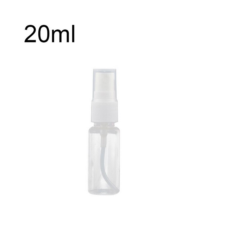 10ml ~ 100ml butelki wielokrotnego użytku podróż przezroczysta plastikowa butelka z perfum Atomizer pusta mała butelka z rozpylaczem toksyczny wolny i bezpieczny: 20ml