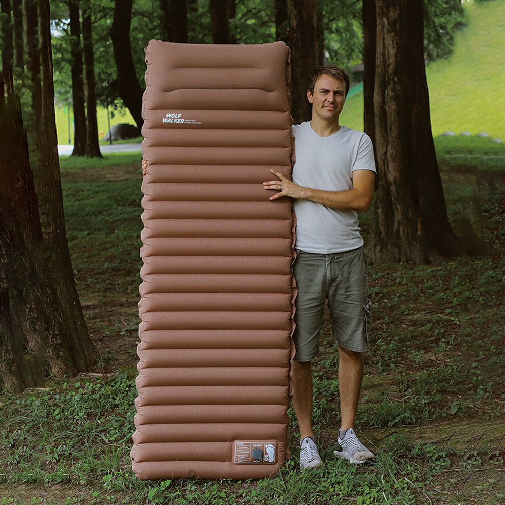 Utomhus tjockare campingmadrass vattentät sovmatta lätt luftkudde för vandring, trekking, fiske, sovunderlag