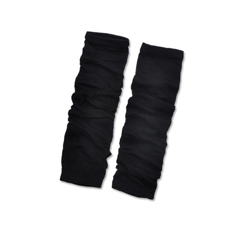Gants longs unisexes sans doigts, Cosplay, Anime, gothique, chauffe-bras, en tricot, poignet, coude, mitaines, vêtements, accessoires: black