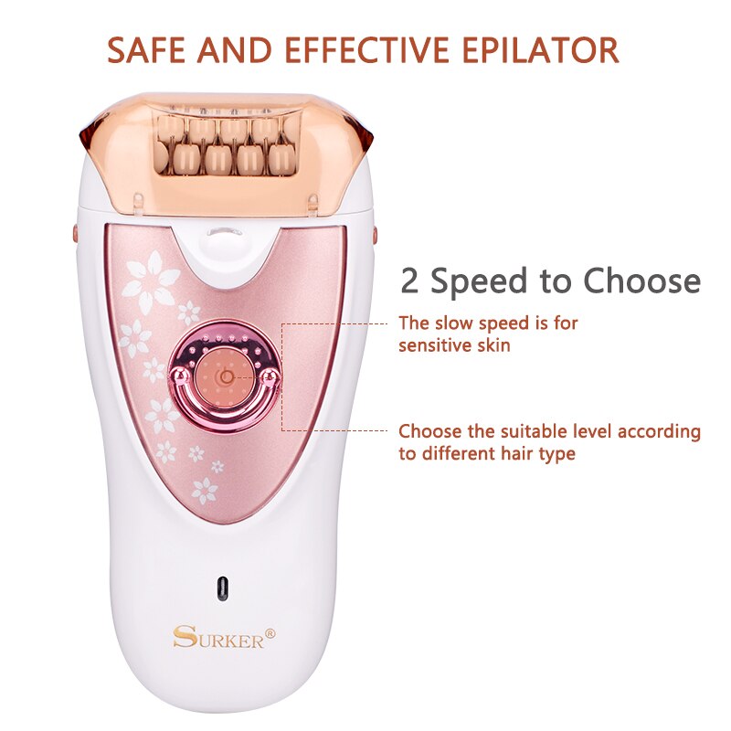Épilateur électrique rotatif sans fil 2 en 1 pour femmes, rasoir pour visage, jambes, corps