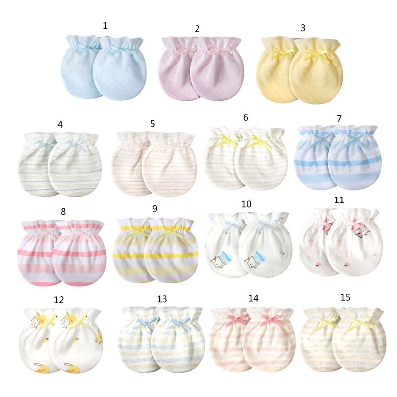 Baby Anti Krassen Handschoenen Pasgeboren Bescherming Gezicht Katoen Scratch Wanten Gxmb