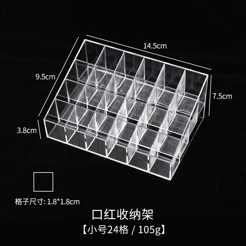 24/9 Netz Lippenstift Kasten Acryl machen-hoch Organizer Lagerung Kasten Lippenstift Nagellack Anzeige-ständer Halfter Kosmetische Organizer Kasten: Licht Grau