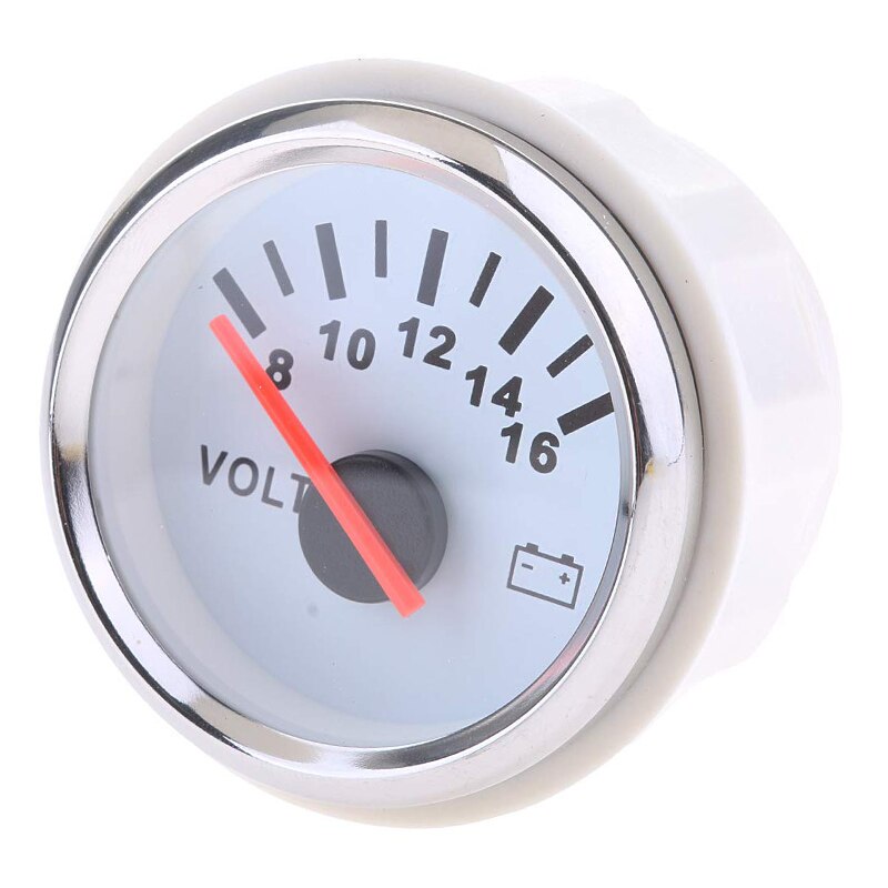 52mm Stainless Steel Boat Marine Voltmeter 8~16 V Indicating Range Volt Meter Gauge fit for Motorcycle Car Boat