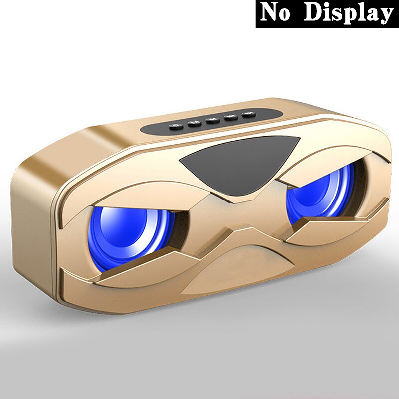 M8 Cool Robot Bluetooth Speaker LED Rhythm Flash Wireless Loudspeaker FM Radio Alarm Clock TF Card Support Subwoofer M5: gold-no display