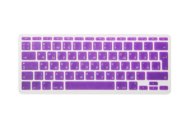 HRH Durable Russian EU/UK Silicone Gel Keyboard Protector Cover Skin Protective Film For Mac Book Air 11.6 A1465/A1370: Purple