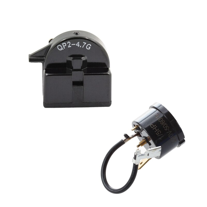 3Pcs Refrigerator Compressor Accessories: 1Pcs HX1/5HP Thermal Overload Protector & 2Pcs QP2-4.7 Start Relay Refrigerator PTC Oh