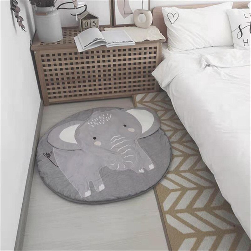 Cartoon Olifant Baby Deken Baby Speelmatten Peuter Kids Kruipen Ronde Tapijt Tapijt Nordic Kids Bed Room Decor Foto Props