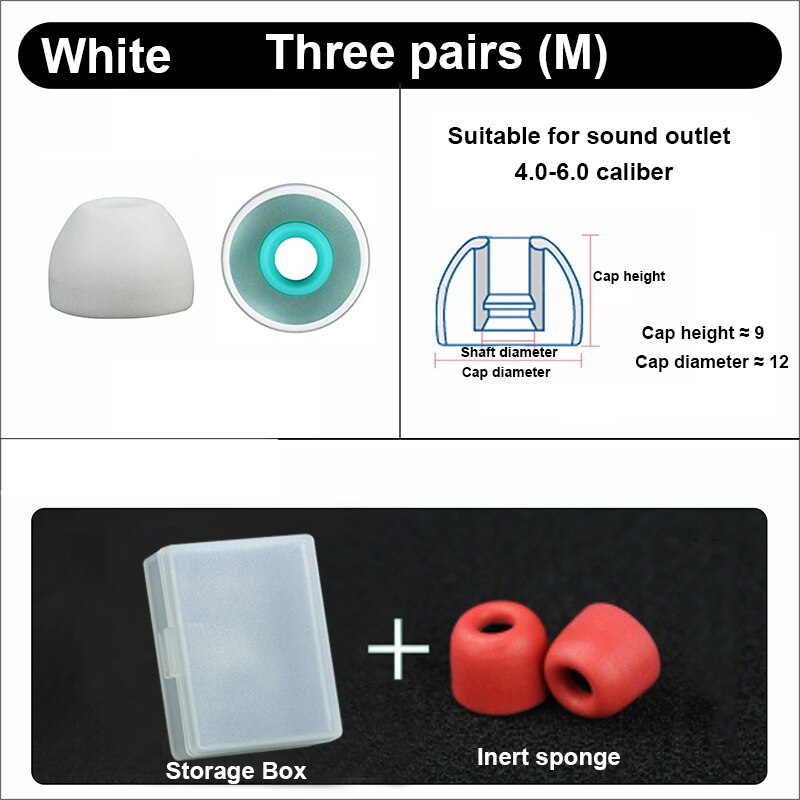 3 par ørepropper til sony wf -1000 xm 4 bløde silikone beskyttende ørepropper anti-allergiske ørepropper undgår at falde af ørepuder cover: Hvid-m