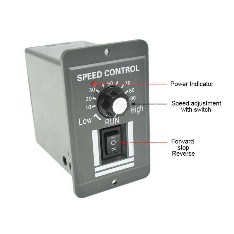 Dc 12-60V 10A Dc Motor Speed Controller Omkeerbare Schakelaar Regulator Controle Vooruit Rotatie Stop Reverse