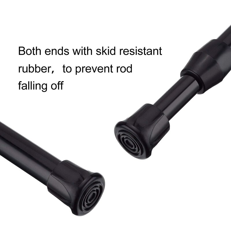 5 Pack Cupboard Bars Tensions Rod Spring Curtain Rod for DIY Projects, Extendable Width, 11.81 to 20 Inches (Black)
