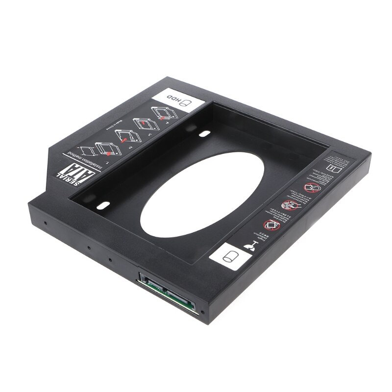 Universal Plastic HDD Caddy 12.7mm SATA 3.0 2.5\" SSD Case For Laptop CD/DVD ROM M2EC