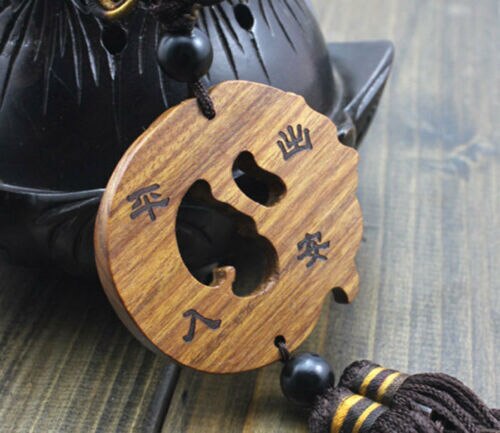 Estatua de madera de dragón chino tallado de carpa, colgante de coche, amuleto, escultura de madera artesanal