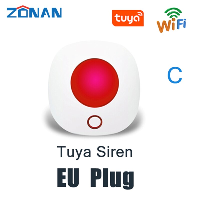 ZONAN SN11 Tuya Wifi Light Siren Alarm 100dB Loudspeaker Indoor Wireless 433MHz Strobe Siren Security for 4G Gsm Alarm System: SN11-EU-1PCS