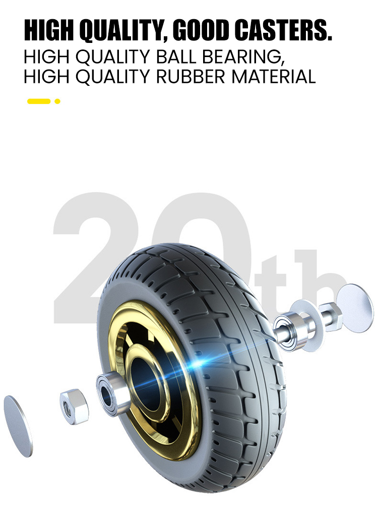 Caster Wheels 3/4/5inches Side Mount Small Rubber Furniture Castors Swivel Cartwheels for Trolley Cabinet