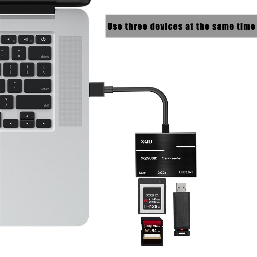 Super cámara XQD SD lector de tarjetas de memoria USB 3,0 Hub Adaptador para Sony/Nikon/Canon Cardreader USB Hubs Gadget Adaptador Usb