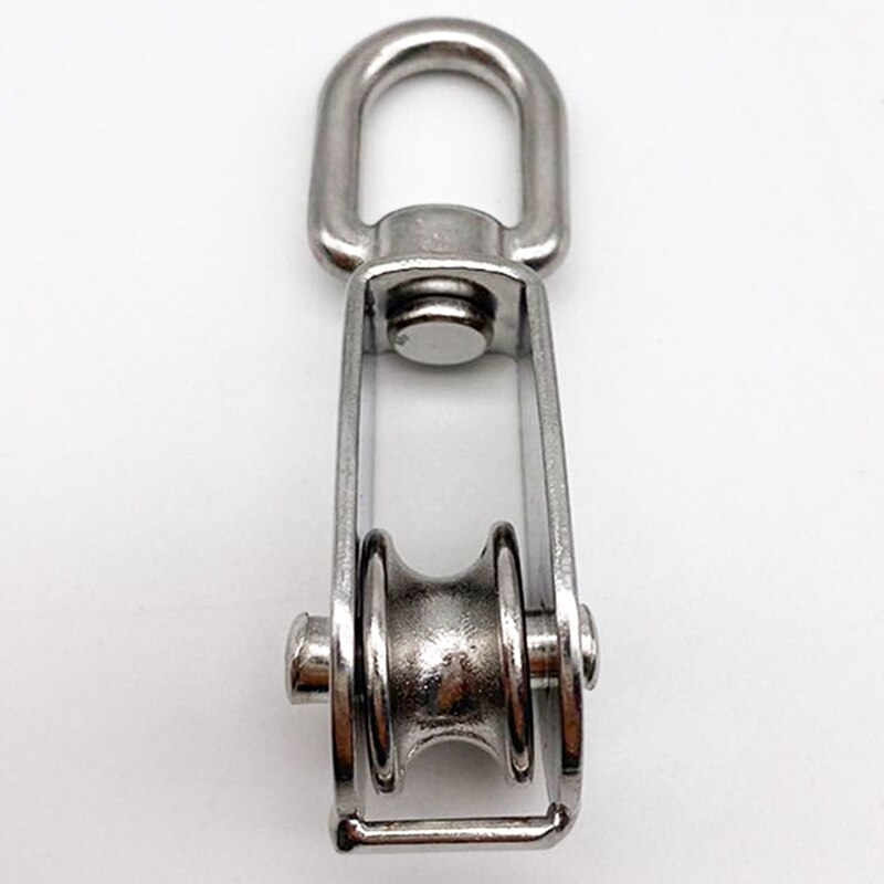 Stainless Steel Pulley Single Wheel Swivel Lifting Rope Pulley Set Lifting Wheel Tools Crank Pulley