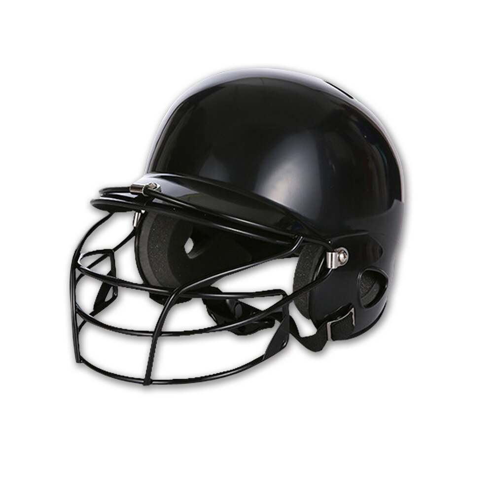 Honkbal Helm Gegoten Batting Helm met Gezicht Guard Masker: Zwart / M