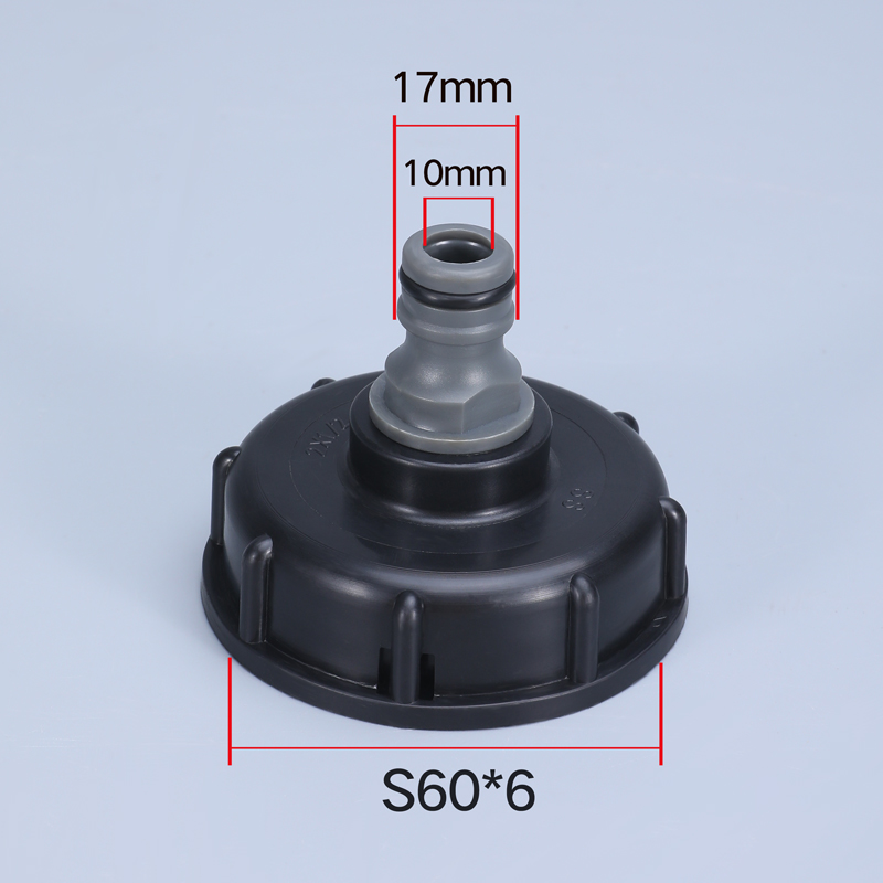 1 pçs ibc mangueira adaptador redutor conector tanque de água montagem 60mm rosca grossa durável jardim mangueira torneira da tubulação