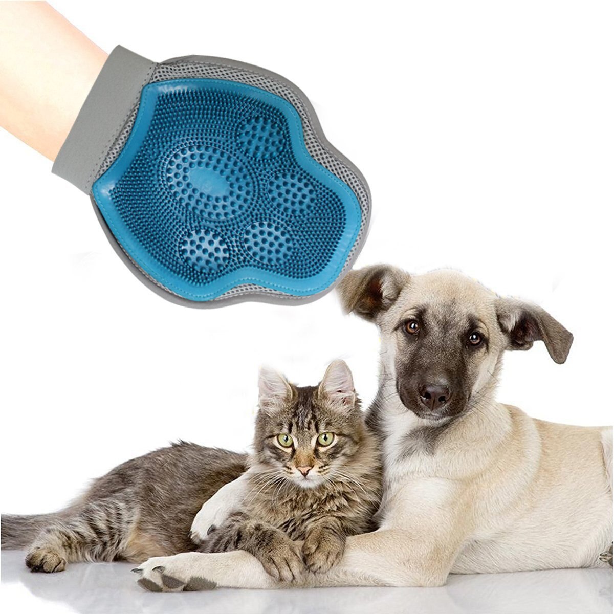 Pet Grooming Ontharing Handschoenen 2-In-1, huisdier Massage En Bad Borstel Voor Langharige Huisdier Ontharing Gereedschap