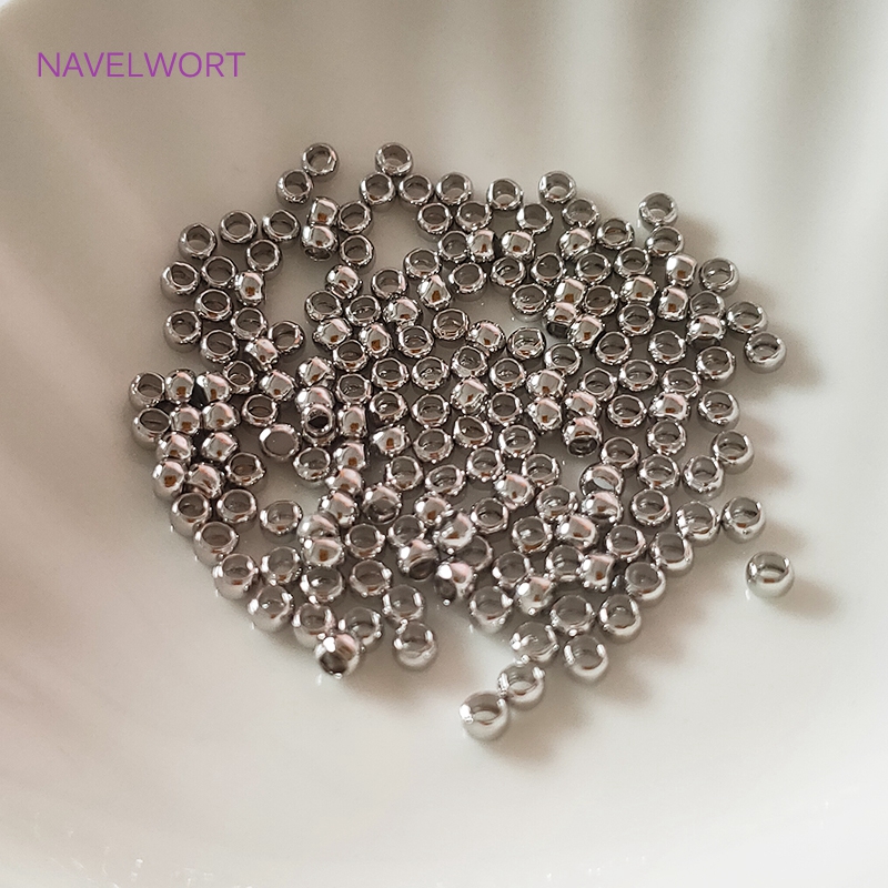 200 perline in argento sterling 925 da 2 mm, 2,2 mm, 2,5 mm, 3,0