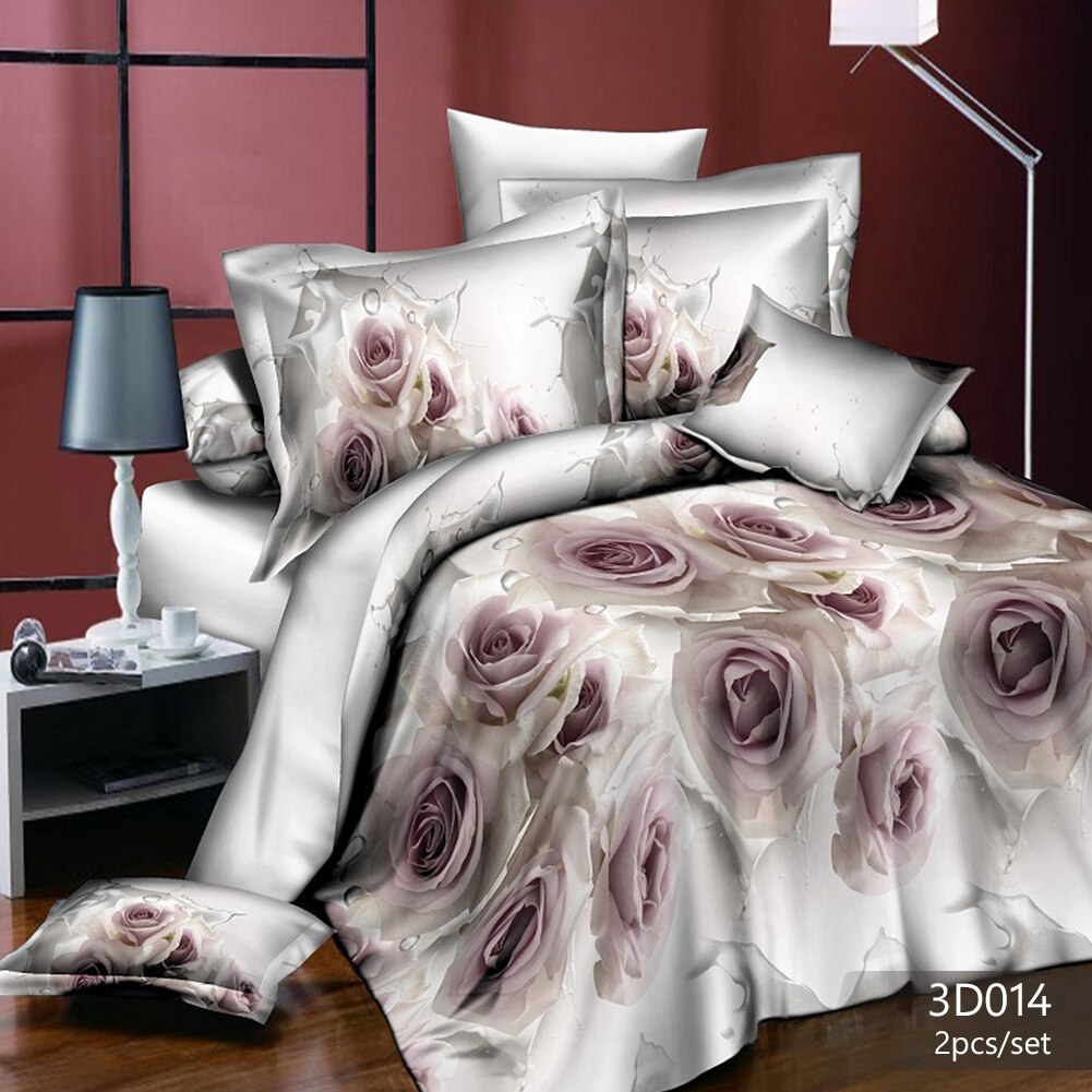 Light Family Down Quilt Twin Queen Bedding Sets 3d Quilt Duvet Cover Pillowcase Set Flowers Printing Decorate Family Bedroom: Color 5