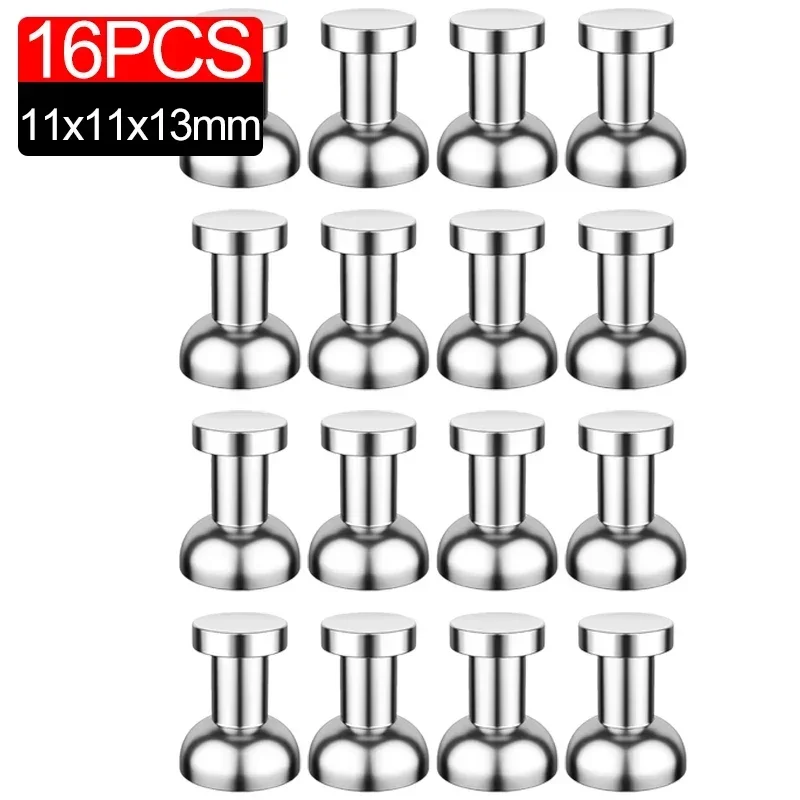 20/2PCS Magnet Super Strong Magnetism Push Pin Neodymium Magnet Refrigerator Kitchen Whiteboard Strong Magnetic Thumbtacks Home: Silver