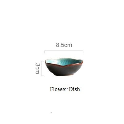 Bol à soupe en céramique série de glaçure craquelée bol à riz poisson cuit à la vapeur bol à fruits cuillère à soupe vaisselle: Plat à fleurs