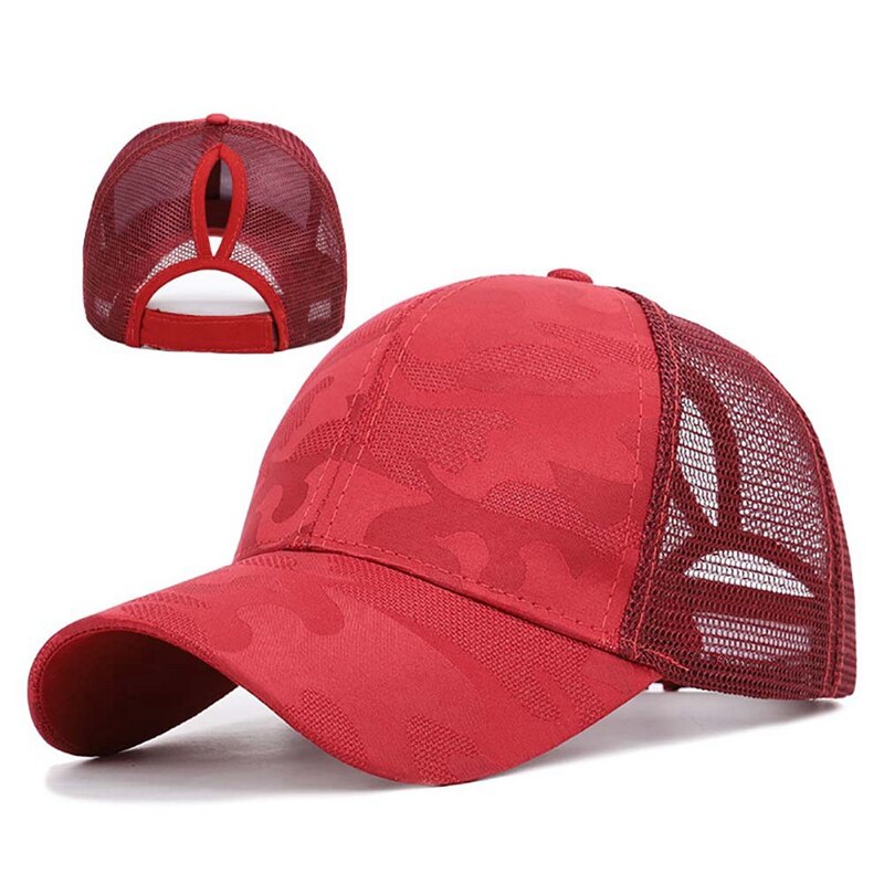 Paardenstaart tennispet dames meisje verstelbare ademende zomer effen snapback katoenen hoeden casual sportpetten: 6