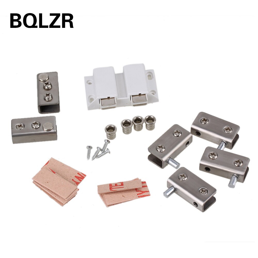 BQLZR Pair Double Door Set Glass Door Pivot Hinge Set Door Strike