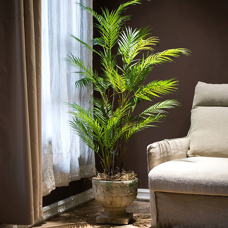 125cm grand palmier artificiel plantes tropicales faux Plam feuilles réel toucher plantes branche plastique Monstera feuillage mariage maison