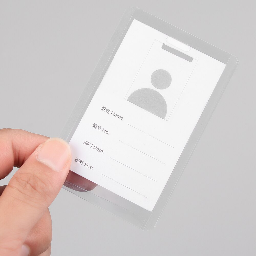5PCs Transparent Plastic Badge Work Card Holder Protector Cover ID Card Pouch Business Case Pocket Unisex Card Sleeve